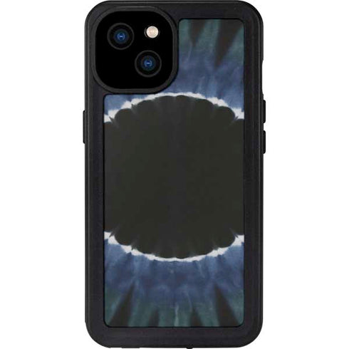 Liquid Blue Tie Dye - Sunflower iPhone 15 Plus Waterproof Case